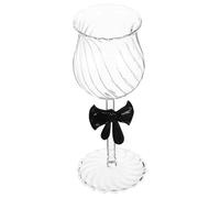 SHINEOFI Copas de Vino de Cristal Tallo Transparente Lazo 300 Ml Vasos Ornamentales Vintage para Bodas y Celebraciones Románticas Cristalería Elegante para Regalar en San Valentín