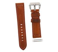 SHINEOFI Correa de Cuero Auténtico para Reloj Transpirable y Correa de Repuesto Vintage para Hombre Compatible con Grandes Esferas Color Marrón Oscuro