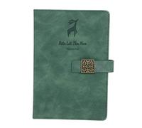 SHINEOFI cuaderno a5 cuaderno de estudiantes cuaderno con candado cuaderno para forrado pequeño travelers notebook cuadernos libreta a5 bloc de notas retro cervatillo cuero pu Green