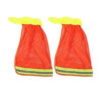 SHINEOFI Cubierta para Casco de Seguridad Reflectante 2 Piezas Parasol Transpirable de Malla Color Naranja Fluorescente Ala Completa Protección Solar para Cuello Adecuado para