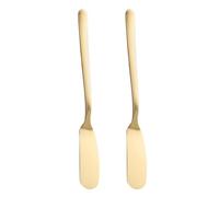 SHINEOFI Cuchillo para Untar Mantequilla y Queso de Acero Inoxidable 304 Dorado Set de 2 Unidades Multiusos para Mermeladas Postres y Pan Herramienta Resistente y Práctica para Cocina