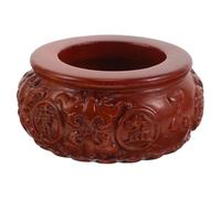 SHINEOFI Cuenco de Madera Tallada Feng Shui Fortuna y Prosperidad Cuenco Decorativo de Madera de Palo de Rosa Pieza Artesanal para Decoración de Hogar y Oficina Símbolo de Buena Suerte