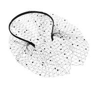 SHINEOFI Diadema de Velo de Malla Negra Pedrería y Perlas Accesorio para Bodas y Fiestas de Té Velo Ajustable Que Cubre el Rostro Tocado Elegante para Mujer y Niña