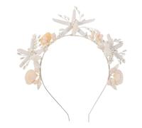SHINEOFI Diadema en Metal y Plástico de Novia Diseño de Estrella de Mar y Concha Ajuste Cómodo y Resistente para Fiestas Temáticas de Sirena y Celebraciones Interiores