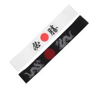 SHINEOFI Diadema Ninja Japonesa Negra 2 Piezas, Pañuelo Tradicional de Chef y Karate, Diadema Culinaria Estampado Japonés para Cocina, Sushi y Fiestas Temáticas