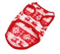 SHINEOFI Disfraz Navideño para Perro Pequeño sin Mangas, Ropa Cálida de Franela para Mascota, Traje de Fiesta Rojo Diseño de Reno, Adecuado para Invierno y Cosplay de Mascotas