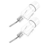 SHINEOFI Dispensador de Agua para Mascotas Pequeño 180 Ml Botella de Vidrio 2 Piezas Bebedero Portátil para Perros y Gatos Fuente de Hidratación para Animales Pequeños Gancho Colgante