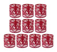 SHINEOFI Envolturas para Velas Electrónicas Diseño de Corazón 50 Unidades Pantallas de Papel Cilíndricas Rojas Perladas Decorativas para Candelabros y Lámparas de Ambiente Uso en Hogar