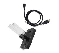 SHINEOFI Estación de Carga para Mando Switch Pro con Ranuras LED Base de Carga USB Tipo C con Columna Luminosa Acrílica Roja y Verde Compatible con Joycon y Cargador Original