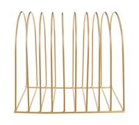 SHINEOFI Estantería de Escritorio Industrial de Hierro Grande Semicircular Dorada, Soporte Multifuncional para Oficina y Hogar, Organizador Vertical para Libros y Archivos, Estante