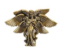SHINEOFI Estatua De ÁNgel GuardiáN De LatóN Envejecido con Seis Alas Figura Decorativa Compacta para Escritorio Y Hogar Escultura De ÁNgel Rezando Adorno RomáNtico Inspirado En Cupido