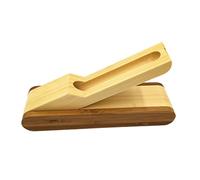 SHINEOFI Estuche Plegable De Bambú para Bolígrafos, Caja Organizadora Portátil para Oficina y Hogar, Color Natural, Compacto, Duradero, Uso Diario y Obsequio Especial