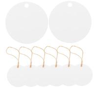 SHINEOFI Etiquetas De Embalaje Redondas Para Escribir, 100 Pcs Con Cuerda De Cáñamo, Papel Resistente, Color Blanco, Uso Diy Para Regalos, Manualidades, Bodas y Navidad