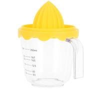 SHINEOFI Exprimidor Manual de Cítricos Pequeño y Portátil Exprimidor de Limón y Naranja en Vaso Plástico Resistente Color Amarillo Extractor Manual Adecuado para Cocina y Uso en
