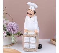 SHINEOFI Figura de Chef Decorativa de Resina Estilo Europeo, Adorno de Chef para Cocina y Restaurante, Estatua de Cocinero Pasta, Decoración para Hogar, Bistró y Panadería, Color Aleatorio