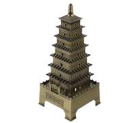 SHINEOFI Figura de Torre de Aleación Dorada Modelo de Edificio de Metal Vintage para Decoración del Hogar y Oficina Valor Conmemorativo de Turismo en Xi'an