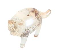 SHINEOFI Figura Decorativa Adorno de Mesa de Gato Gordo de Cristal con Diseño de Mascota Encantadora para Sala de Estar y Recibidor para Hogar