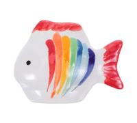 SHINEOFI Figuras de Pez Flotante de Cerámica Pintadas a Mano Rayas Coloridas Pez Grande para Acuario y Estanque Decoración Realista Sumergible para Peceras y Ambientes Acuáticos