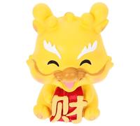 SHINEOFI Figurita Dragón Feng Shui de Resina para Escritorio y Coche Adorno Decorativo Resistente para Año Chino Estatua Dragón de Mesa con Cabeza Móvil Dorada