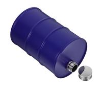 SHINEOFI Frasco de Camping Cilíndrico 750ml Acero Inoxidable Azul para | Forma Barril de Gasolina, Uso Portátil y Fácil Limpieza, Estilo Creativo para Viajes y Acampada