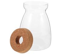 SHINEOFI Frasco de Vidrio Redondo con Tapa de Corcho para Micropaisaje Hidropónico, Contenedor Sellado de 3 Cm para Plantas Pequeñas, Decoración para Oficina y Jardinería Interior
