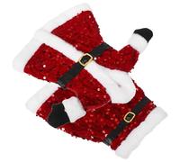 SHINEOFI Funda Botellas Vino Navidad Conjunto Cubierta Brillante Lentejuelas Vestido Santa Claus para Decoración Fiesta Mesa Hogar