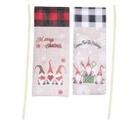 SHINEOFI Funda para Botella de Vino Navideña de Tela de Saco Juego 2 Piezas Cuadros - y - Tapa Decorativa Reutilizable para Fiestas y Adorno de Botella de Vino Tinto