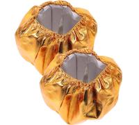 SHINEOFI Funda para Macetas Decorativa Dorada 2 Piezas, Reutilizable para Jardineras Pequeñas, Funda Resistente para Uso Interior y Exterior, Adecuado para Decoración Festiva de Plantas