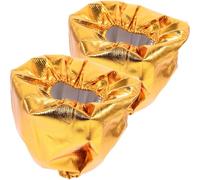 SHINEOFI Funda para Macetas Reutilizable Dorada 2 Piezas Decorativo de Tela para Maceta Pequeña Cubierta para Plantas Interior y Exterior Accesorio para Decoración Festiva de Jardín