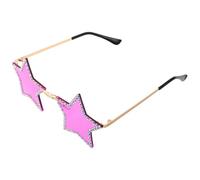SHINEOFI Gafas de Sol Gemas de Imitación en Forma de Estrella de Cinco Puntas, sin Montura, Diseño Distintivo y Protección UV para Celebracion Verano y Fiestas