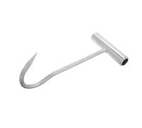 SHINEOFI Gancho Levantador de Tapa de Alcantarilla de Hierro Galvanizado, Mango Largo, Gancho Práctico Multifuncional para Fontanería y Levantamiento Industrial, Herramienta Manual