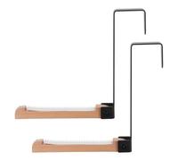 SHINEOFI Gancho para Colgar Ropa sin Taladro en Madera y Hierro Negro, Plegable y Ahorra Espacio, Adecuado para Dormitorio y Baño