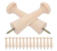 SHINEOFI Ganchos de Madera Maciza Rústicos 16 Piezas Tornillos para Colgar Abrigos Toallas Mochilas y Sombreros en Entrada Cocina y Baño Organizador Práctico y Decorativo