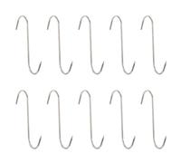 SHINEOFI Ganchos para Carne de Acero Inoxidable en Forma de S 24 CM Juego de 10 Piezas Resistentes y Afilados para Colgar Procesar y Ahumar Carnes Ideales para Carniceros y Cocina
