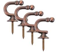SHINEOFI Ganchos para Cortinas de Pared de Zinc Rojo Antiguo 4 Piezas 2 Pares Sujetadores Vintage Cabeza Redonda para Colgar Cortinas y Toallas Accesorios para Decoración de Hogar