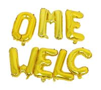 SHINEOFI Globo de Aluminio Dorado Letras Welcome de 16 Pulgadas Decoración para Fiesta de Bienvenida Inauguración de Casa y Reunión Familiar Globo de Carta para Evento Familiar