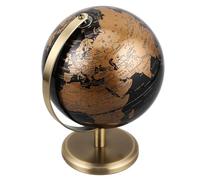 SHINEOFI Globo terráqueo de escritorio antiguo, mini globo para oficina, adorno decorativo de metal dorado, decoración de interior