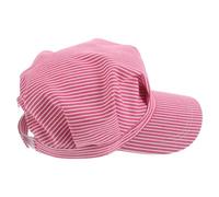 SHINEOFI Gorra Octogonal Ajustable de Maquinista Infantil Rayas Rosa | Algodón Suave, Estructura de Ocho Paneles, para Disfraces de Tren y Aulas, Reutilizable