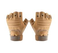 SHINEOFI Guantes Antideslizantes de Medio Dedo para Ciclismo, Guante de Ciclismo Z912, Imitación Microfibra, Khaki, Resistentes al Desgarro, Portátiles, para Moto, Escalada y Entrenamiento