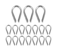 SHINEOFI Guardacabos de Cuerda de Acero Inoxidable 24 Piezas M8 Anillo Triangular para Montañismo, Aparejo y Protección de Cables, Kit Resistente para Escalada y Uso Industrial