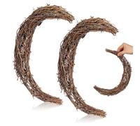 SHINEOFI Guirnaldas de Ratán Natural Forma de Luna para Decoración Fiesta Celebracion Verano y Fiesta Otono, Material para Bricolaje E Interior