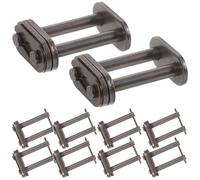 SHINEOFI Hebilla de Unión de Cadena Doble Línea 3/06b de Acero 10 Piezas Color Marfil para Bicicletas, Eslabones Conectores de Rodillos Estándar, Accesorios de Transmisión