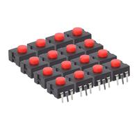 SHINEOFI Interruptor Botón Pulsador Rojo Cuadrado 20 Piezas, 3 Patas, para Linterna Eléctrica, Mini Botón de Encendido y Apagado, Accesorios de Reemplazo para Antorchas, Uso Industrial