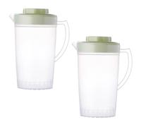 SHINEOFI Jarra Multifunción de Agua Fría Transparente Tapa Capacidad Grande 2 Piezas Verdes Hervidor de Jugos Resistente al Frío para Uso Doméstico y Bebidas Frías