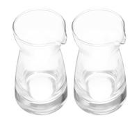 SHINEOFI Jarras de Crema de Vidrio 80 Ml 2 Piezas Dispensadores para Leche y Salsa Tarros Compactos y Versátiles para Cocina Doméstica y Uso en Restaurante