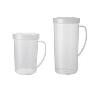 SHINEOFI Jarras Medidoras de Plástico 2 Piezas 550 Ml y 800 Ml con Escala Graduada Aptas para Microondas Contenedor de Leche Hogar y Jarra de Café para Cocina y Bebidas Reutilizable