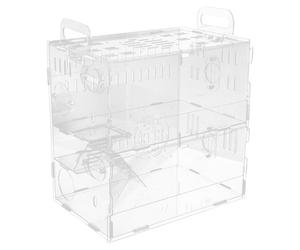 SHINEOFI Jaula Acrílica para Hámster y Cobaya Pequeña Transparente Diseño Transpirable Olor, Portátil para Uso en Cualquier Lugar