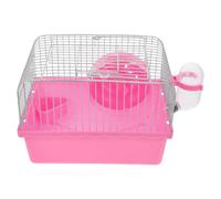 SHINEOFI Jaula de Viaje para Hámster y Chinchillas con Diseño Multifuncional, Interior Espacioso y Soporte para Botella de Agua, Color Rosa, Material Abs Adecuado para Mascotas Pequeñas