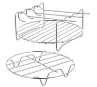 SHINEOFI Juego de 2 Piezas de Parrilla Redonda de Acero Inoxidable para Freidora de Aire Rejilla Doble Capa Multifunción para Cocinar al Vapor Accesorio Cocina Doméstica 15 CM