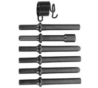 SHINEOFI Juego de Brocas para Martillo Neumático 7 Piezas Cabezas de Remache Semihuecas y Macizas Resorte Amortiguador de Vibraciones Accesorios para Remachadora Neumática Uso
